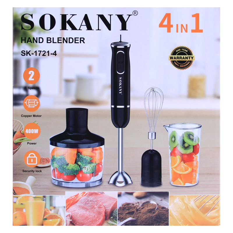 Ձեռքի բլենդեր 4-ը 1-ում Sokany SK-1721-4 400W AG253-10-1