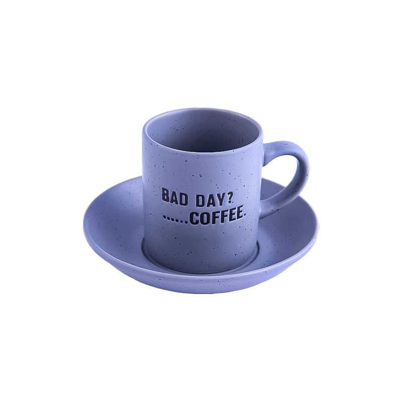 Սուրճի բաժակների հավաքածու Bad Day Coffe AG251-11-9 կապույտ կերամիկա 6 հատ