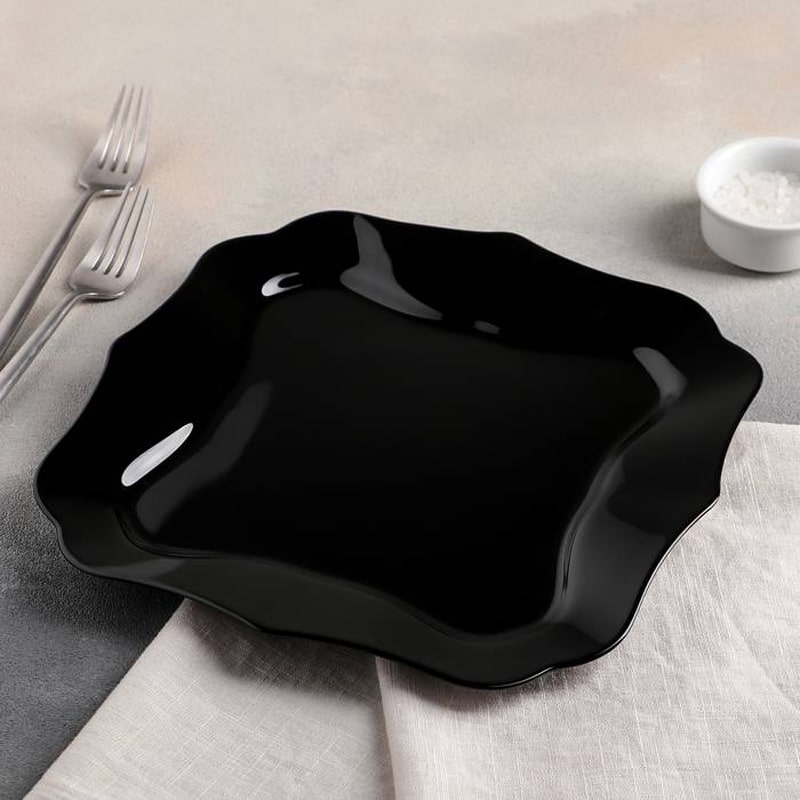 Ափսե Luminarc J1335 Authentic Black սև հարվածադիմացկուն ապակի 26սմ 3