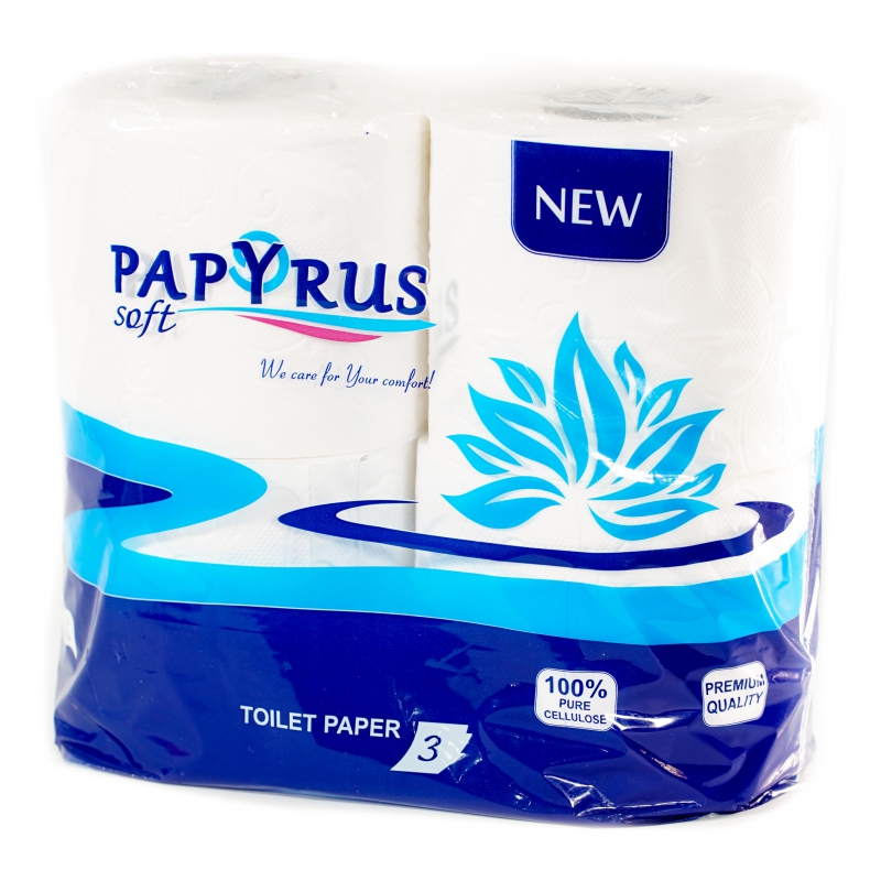 Թուղթ Զուգարանի Papyrus 4հտնց 3շերտ 4փաթեթ