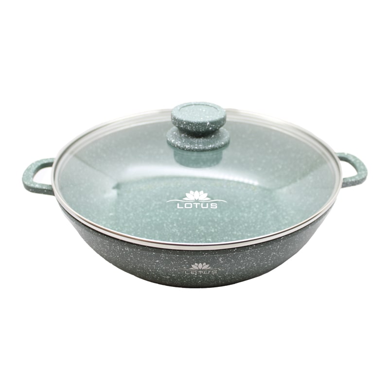 Թավա Lotus SCGN-28 Shallow Casserole Ալյումինից Մարմարապատ 28սմ 3.5լ Կանաչ