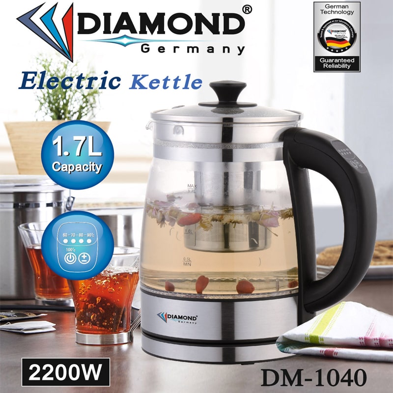 Էլեկտրական թեյնիկ-թրմիչ Diamond DM-1040 ապակյա 1․7լ 2
