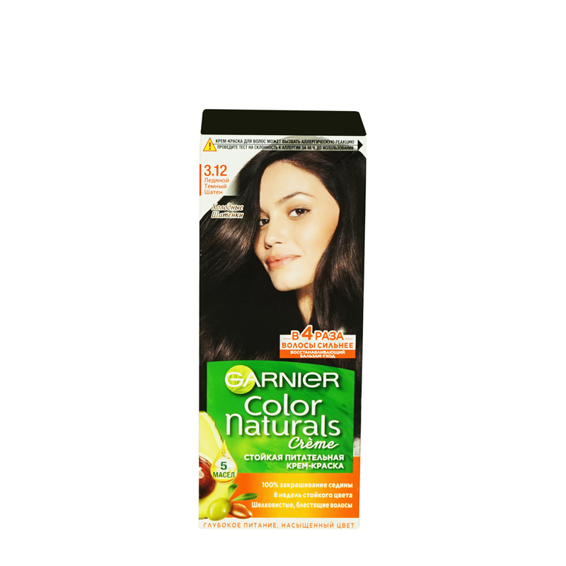 Մազի ներկ Garnier Color Naturals «3.12 սառը մուգ շագանակ» 110մլ