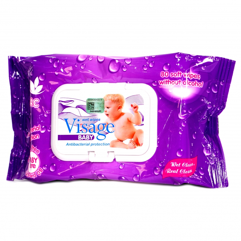 Թաց Անձեռոցիկ Visage Baby 80հտ Կափ Մանուշակ/գ