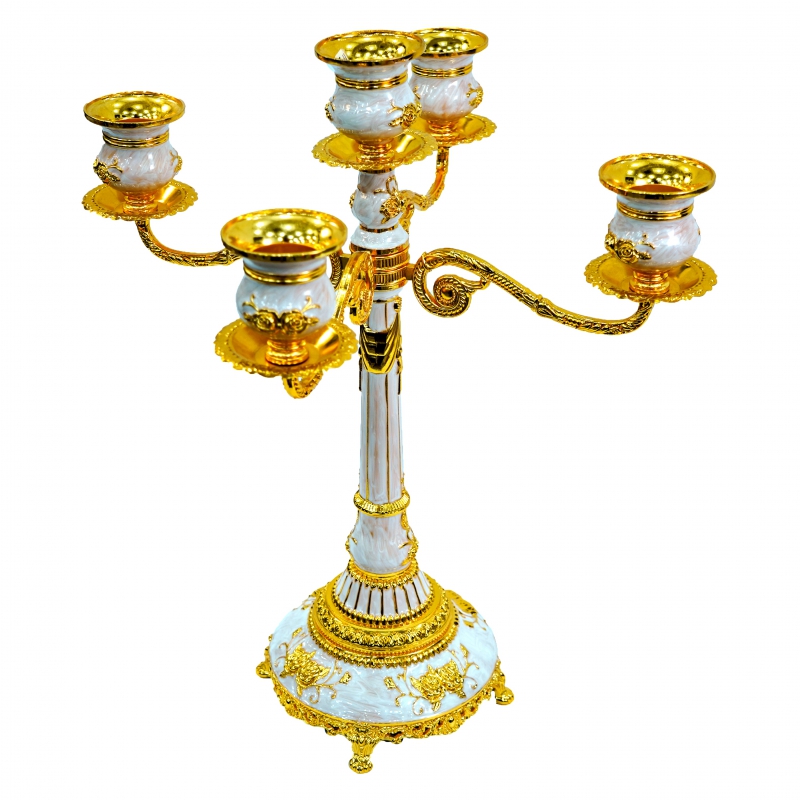 Մոմակալ AV-6501 էմալով Կլոր Ոտով 5թև