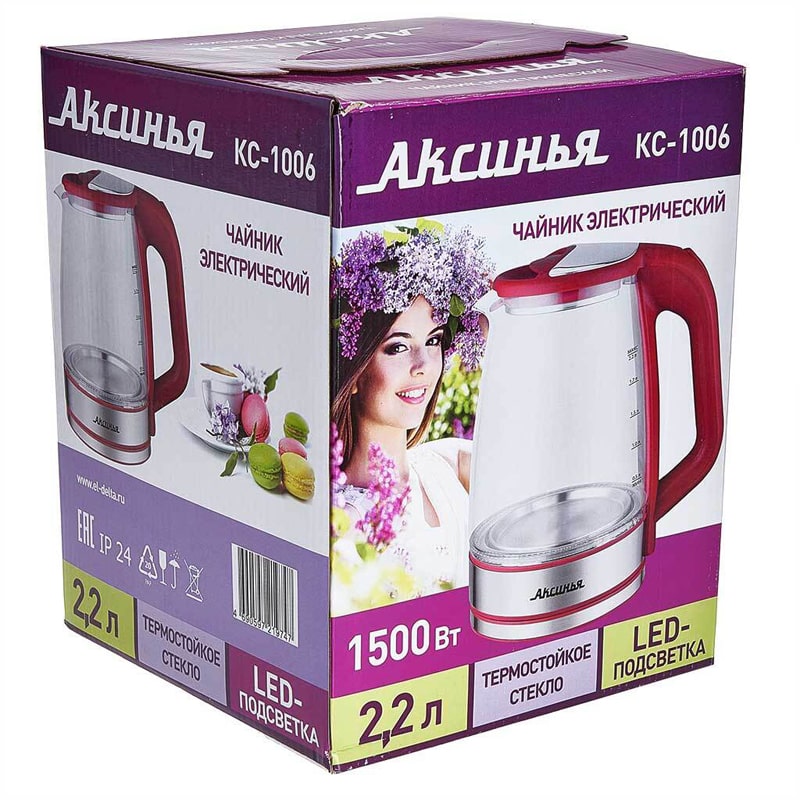 Էլեկտրական թեյնիկ Аксинья KC-1006 ապակի 2.2լ 3