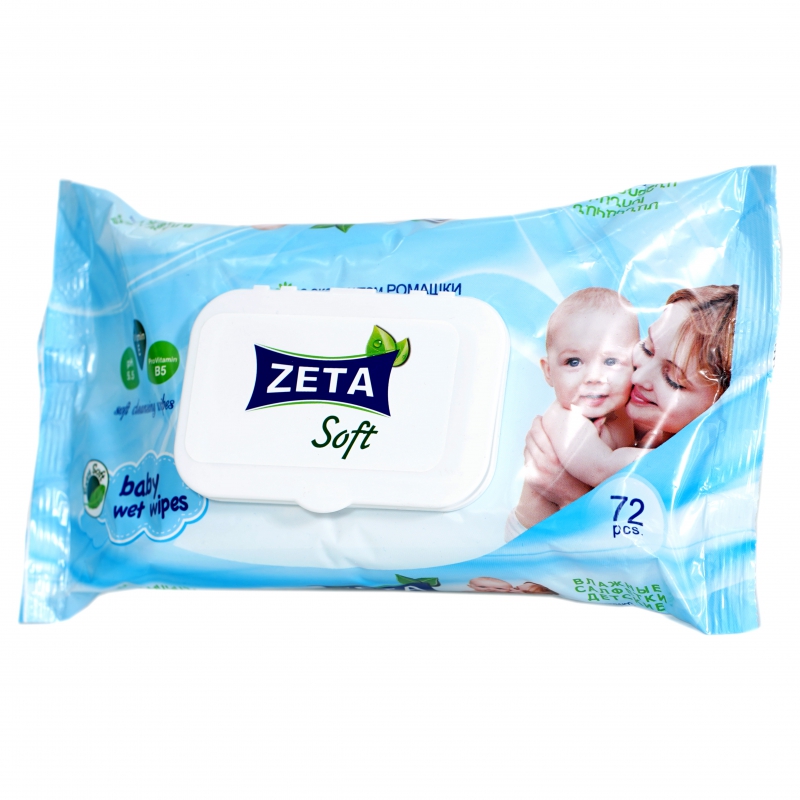 Թաց Անձեռոցիկ Zeta Soft 72հտ Մն