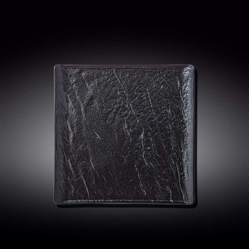 Քառակուսի ափսե Wilmax WL-661106/A SlateStone սև ճենապակի 21.5սմ 2