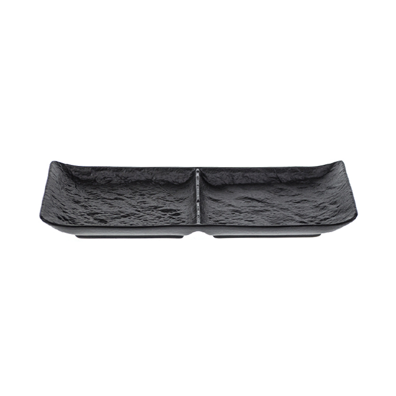 Մատուցարան Wilmax WL-661135/A SlateStone 2 տեղանոց ուղղանկյուն սև ճենապակի 27x13սմ