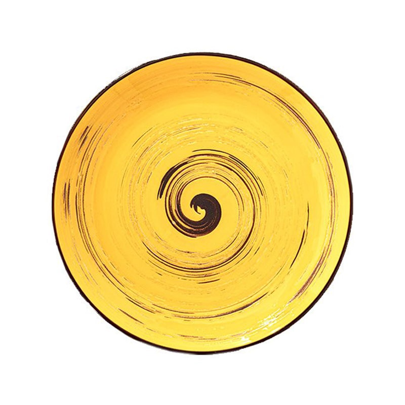 Կլոր ափսե Wilmax 669414/A 5571 N10 Spiral 25.5սմ դեղին