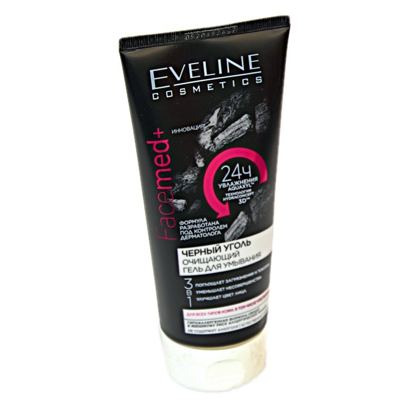 Գել Eveline 150մլ Facemed+ Черн. Уголь 3в1 д/умыв Ռոզ