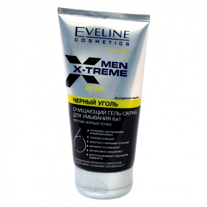 Սկրաբ Դեմքի Eveline 150մլ Men X-trema 6в1 Գել+սկրաբ
