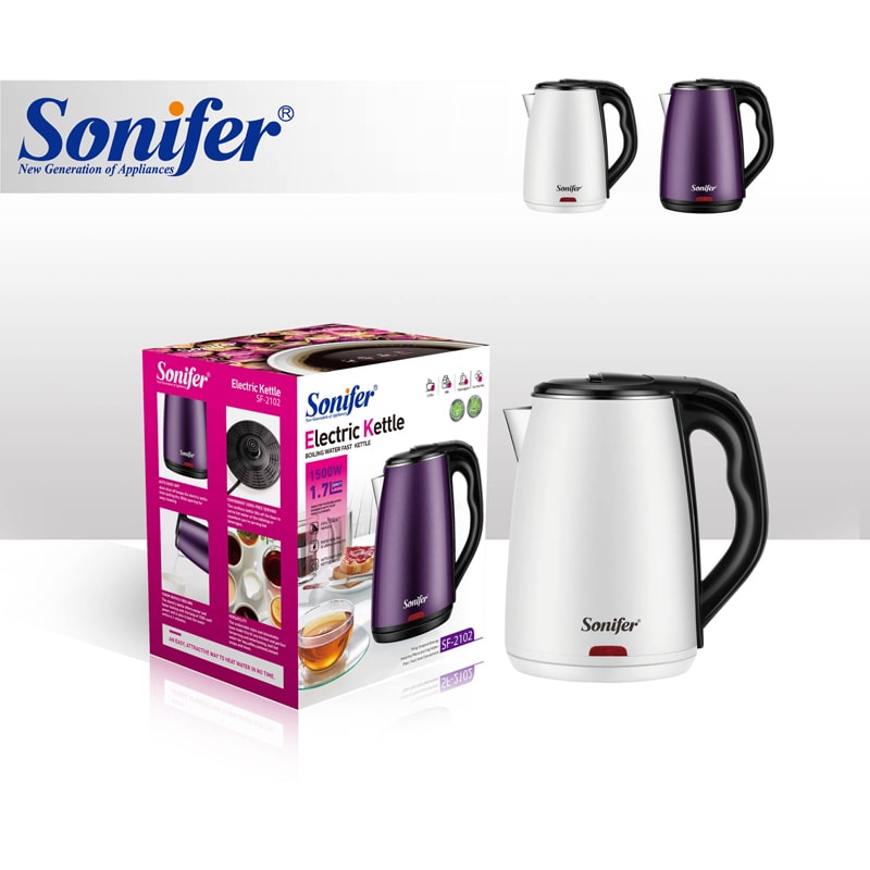 Էլեկտրական թեյնիկ Sonifer SF-2102 պլաստմասսա և չժանգոտվող պողպատ 1․7լ 2