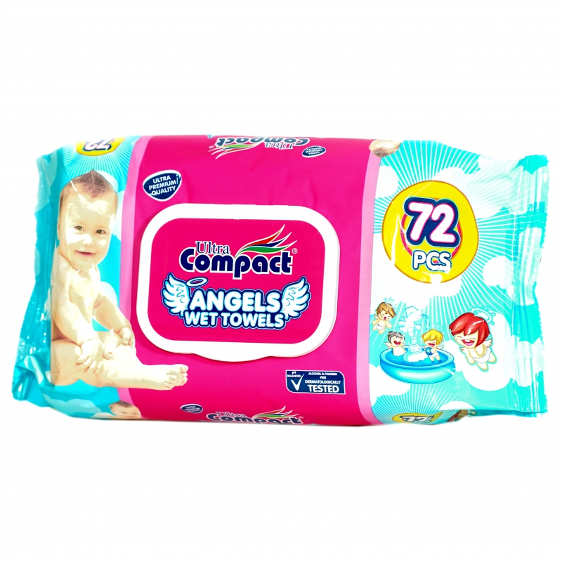Թաց Անձեռոցիկ Compact Angels 72հտ Կափ Մն