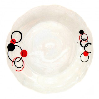 Ափսե 8սմ N6 dinner plate #8 Սև/կարմիր գունդ/օղակ