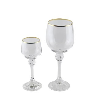 Բաժակների հավաքածու Crystalite Bohemia Julia ապակի 60/200մլ ոսկեգույն եզրագծով 6+6 հատ