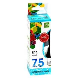 Լամպ ASD LED-СВЕЧА 7.5Вт E14 4000K