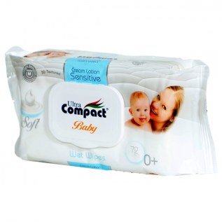 Թաց Անձեռոցիկ Compact Baby 72հտ Կրեմ Լասիոն